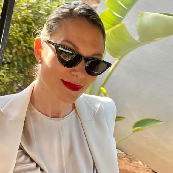 Saint Laurent SL550 SLIM 001 Sunglasses Black Cat Eye Frame, Black Lenses - Picture 1 of 11